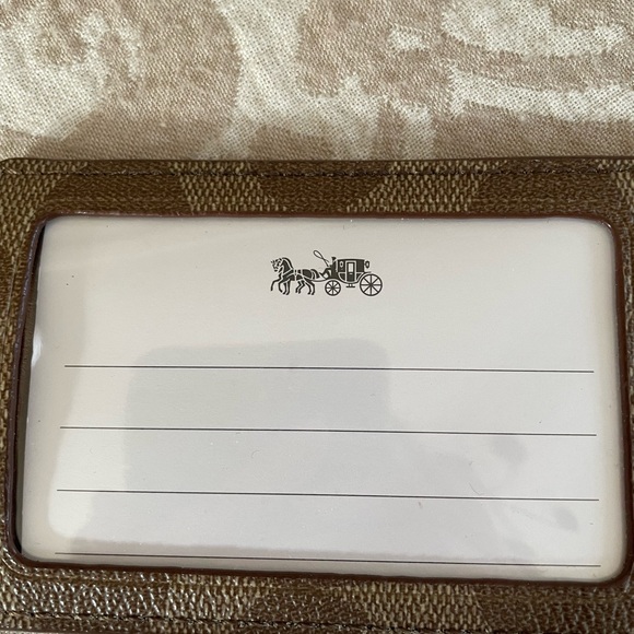 Coach Tan Card Holder with Logo - Picture 2 of 4